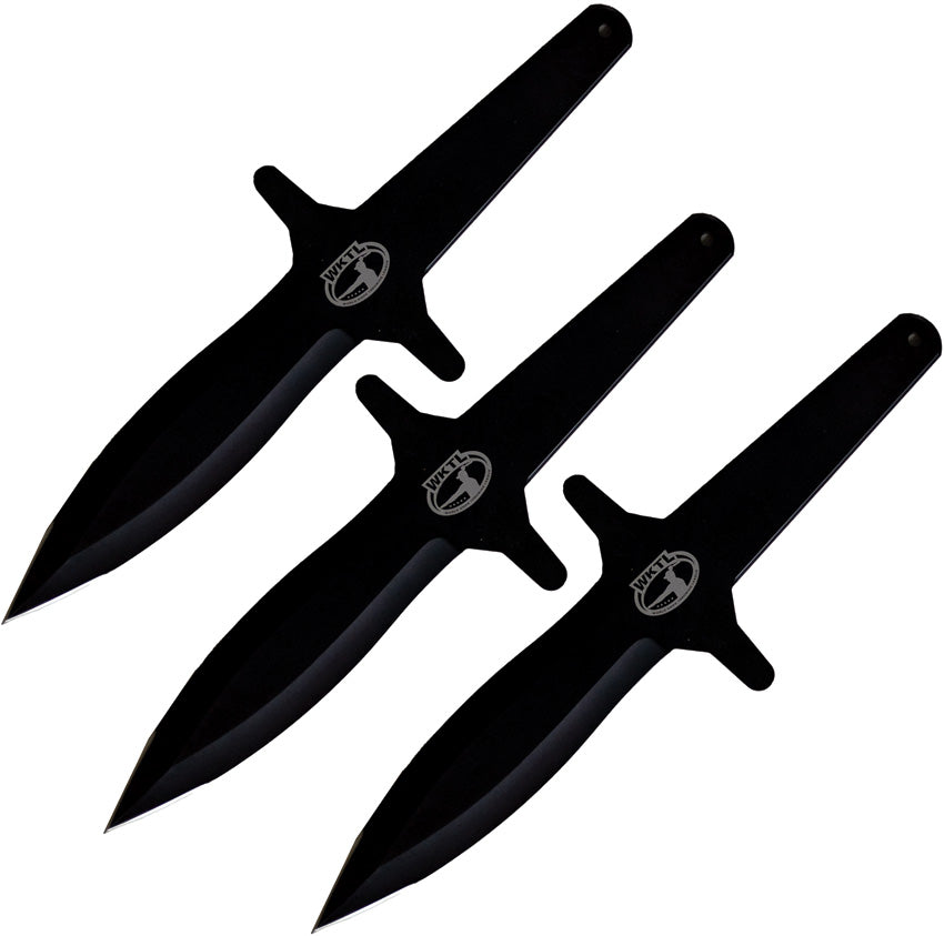 World Knife Throwing League Phoenix Black Stainless 3pc Throwing