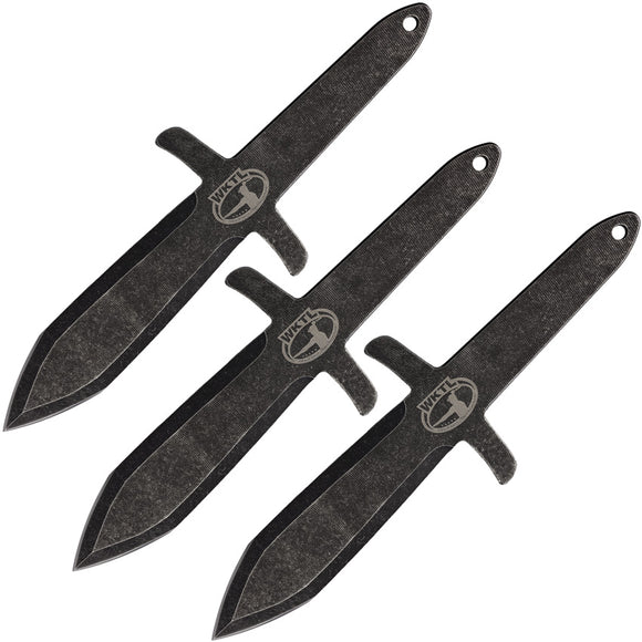 World Knife Throwing League Highlander Black Stainless 3pc Throwing Knives 012