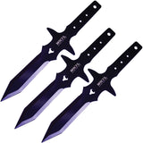 Toro Knives Barbaro Black & Purple Stainless 3pc Throwing Knives Set 085
