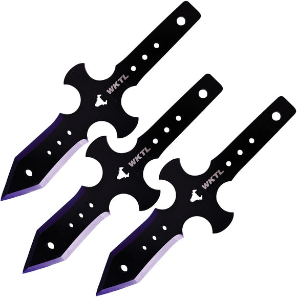 Toro Knives Muerto Black & Purple Stainless 3pc Throwing Knives Set 086