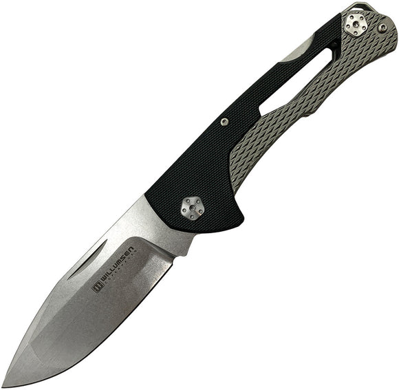 Willumsen Copenhagen Cobra Ace Stonewashed Black Folding Knife 003b
