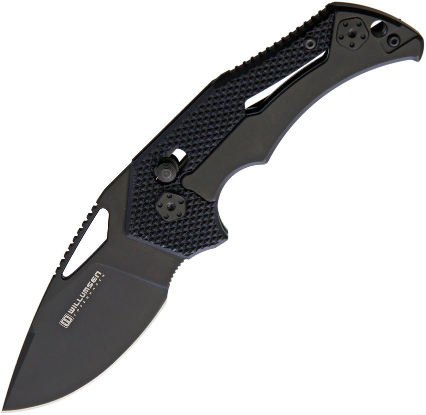 Willumsen Copenhagen Red E Axis Lock Black Folding Knife 004mid