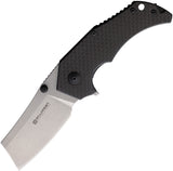 Willumsen Copenhagen Red E Cross Linerlock Carbon Fiber Folding Knife RE22CSB