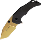 Willumsen Copenhagen Red E Cross Linerlock Carbon Fiber Folding Knife RE22TGB