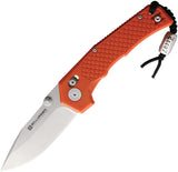 Willumsen Copenhagen Zero7 Cross Bar Lock Orange GRN Folding 440C Knife Z722SOR
