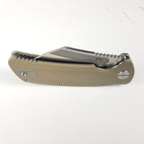 Beyond EDC Garra Pocket Knife Linerlock Brown Micarta Folding VG-10 Blade 2102SA