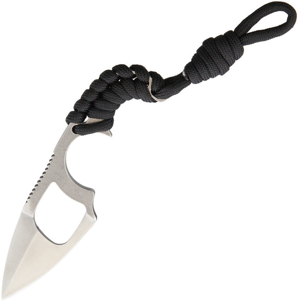 WildSteer KRILL Finger Hole Black Stainless Fixed Blade Neck Knife KR001B