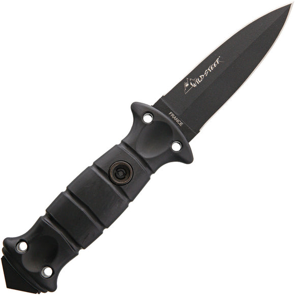 WildSteer W Fighter Helico Black X46Cr13 Stainless Fixed Blade Knife WFH3104