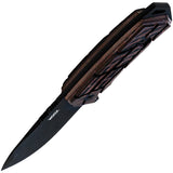 WOOX Rock 62 XGRIP Brown Micarta Sleipner Fixed Blade Knife w/ Sheath K00118