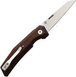 WOOX Pure Linerlock Brown Walnut Wood Folding D2 Steel Pocket Knife K03101