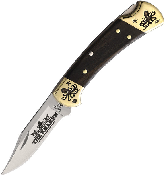 Yellowhorse Custom Buck 112 Lockback Kraken Design Wood Folding Pocket Knife 394
