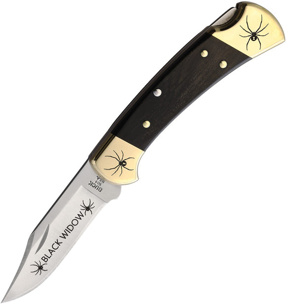 Yellowhorse Custom Buck 112 Black Widow Lockback Ebony Wood Folding 420HC Knife 404