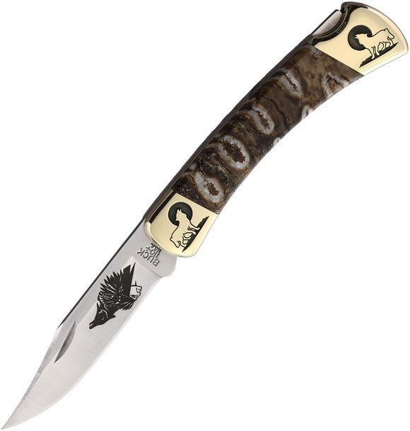 Yellowhorse Custom Buck 110 Wolf Lockback Mammoth Tooth 420HC Pocket Knife 423