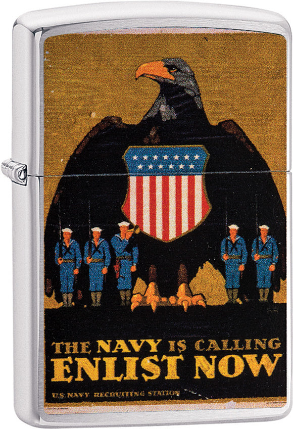 Zippo Lighter The US Navy Is Calling Enlist Now American Soldier & Eagle Design 02153