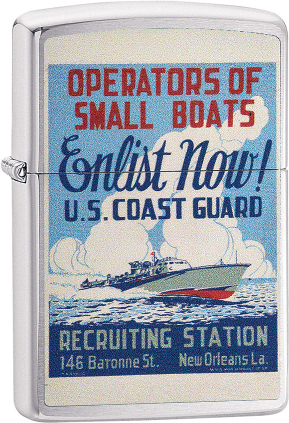 Zippo Lighter US Coast Guard Recruiting Station Enlist Now 02154