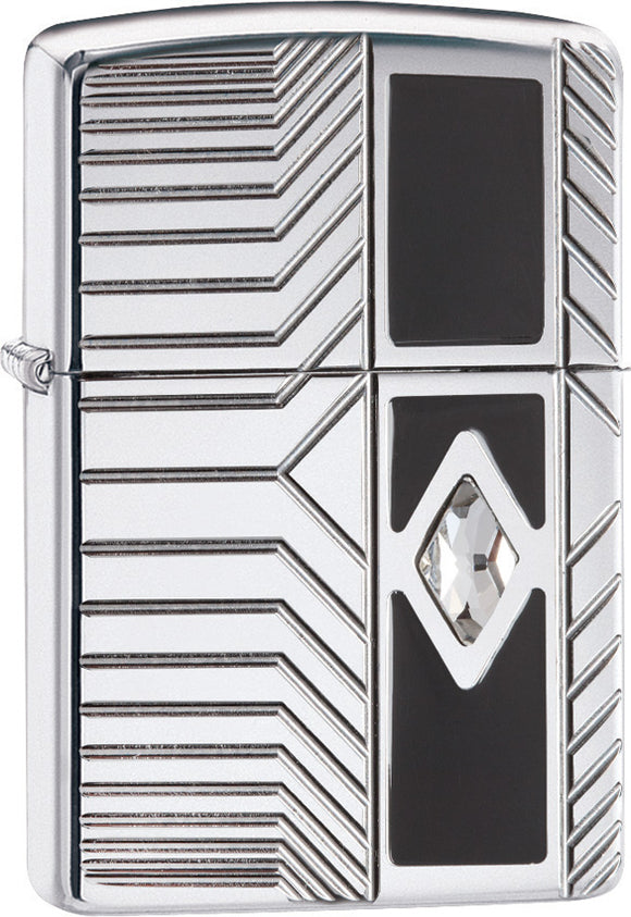 Zippo Lighter Classy Tech Silver Black Windless USA Made 04904