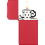 Zippo Slim Red Matte Smooth Windproof 2.38" Pocket Lighter 11633