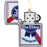 Zippo Pabst Blue Ribbon Street Chrome Windproof Lighter 13424