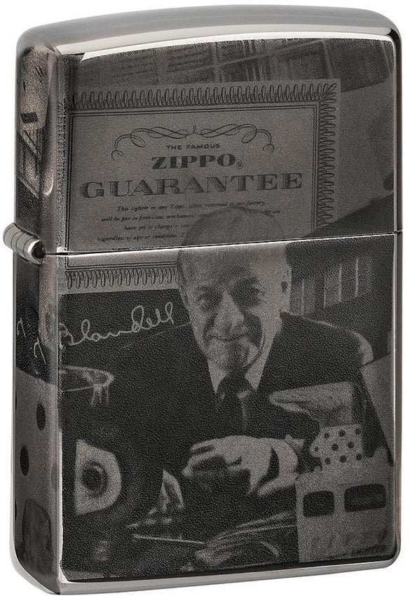 Zippo Lighter Black Ice George Blaisdell 125th Birthday Made In