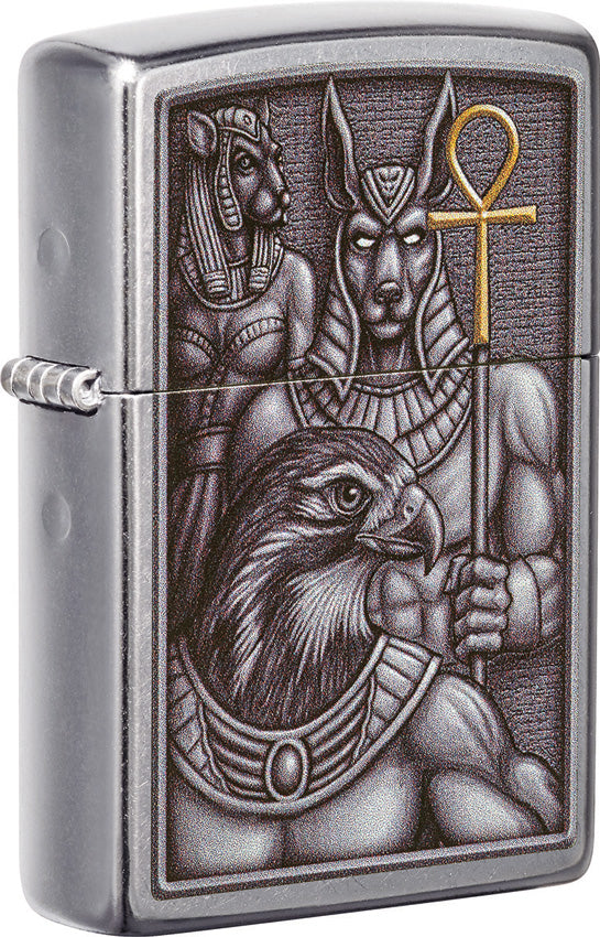 Zippo Egyptian Gods Street Chrome Windproof Lighter 19867