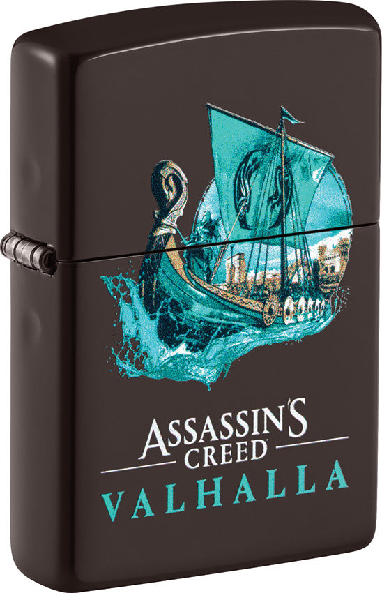 Zippo Assassin's Creed Valhalla Design Brown Windproof Lighter 23375