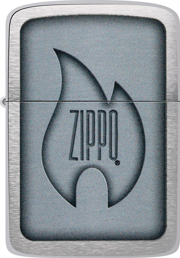 Zippo Flame Design Grey  Stainless Steel Windproof Lighter 23781
