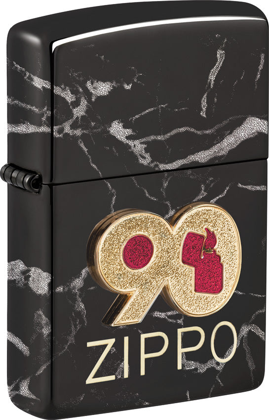 Zippo 90th Anniversary LTD High Polish Black Ice Windproof Lighter 49864