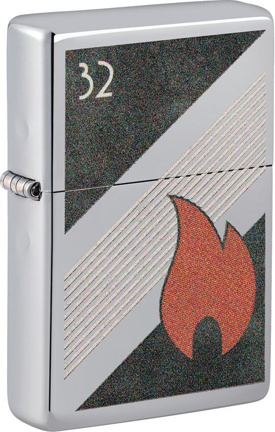 Zippo Flame Design Red/Black Chrome Waterproof Lighter 53320
