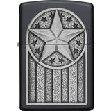 Zippo American Metal Emblem Design Black Matte Windproof Lighter 70766