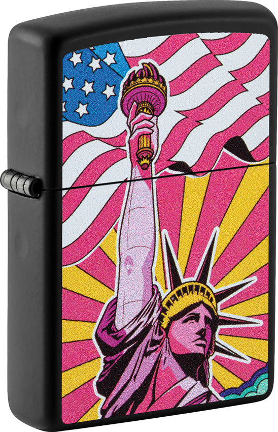 Zippo Lady Liberty Design Black Matte Windproof Lighter 71867