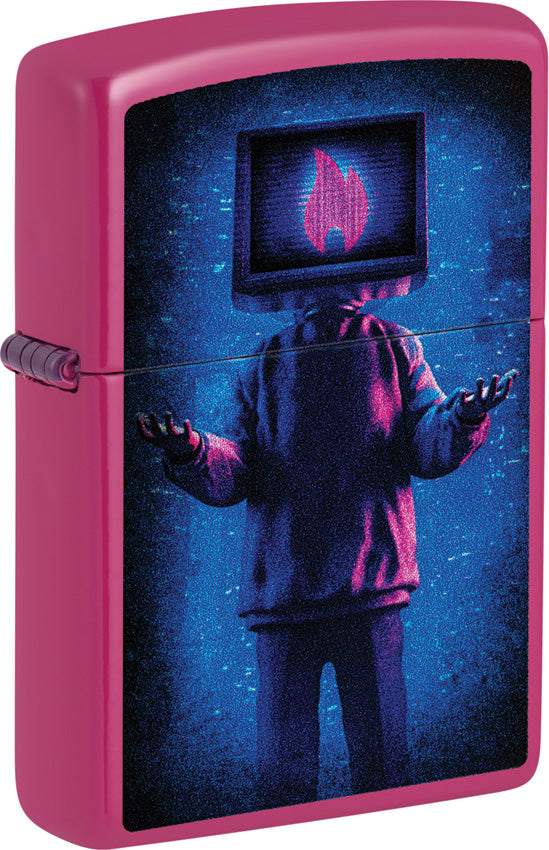 Zippo Flame Logo TV Man Design Pink Windproof Lighter 73665