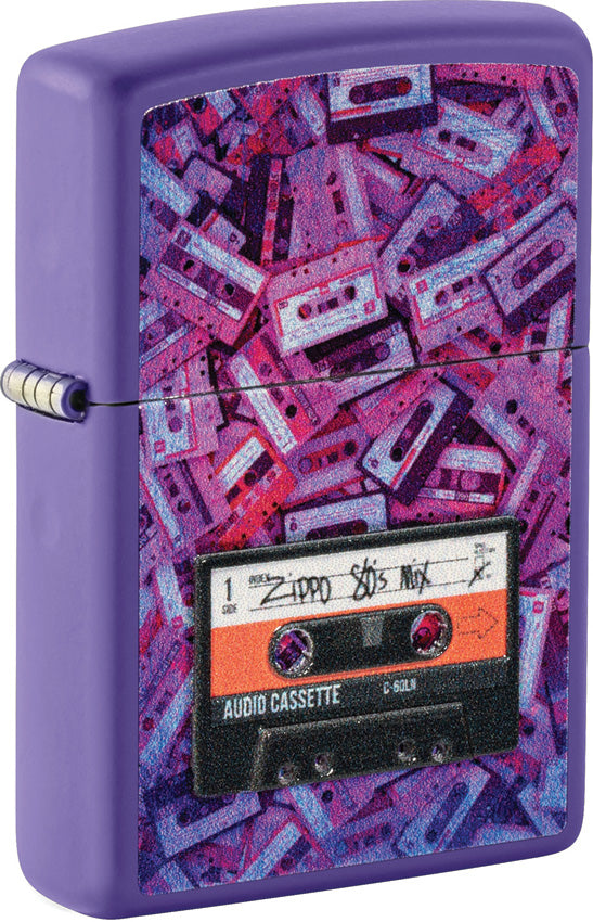 Zippo 80s Cassette Tape Design Purple Windproof Lighter 73671