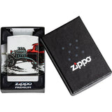 Zippo Hot Rod Design 540 Colored White Matte Windproof Pocket Lighter 74415
