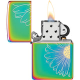 Zippo Daisy Design Rainbow Iridescent Windproof Pocket Lighter 74510