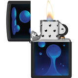 Zippo Lava Lamp Design Black Matte Windproof Ultraviolet Pocket Lighter 74528