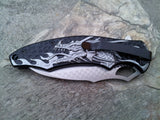 Dark Side A/O Silver Dragon Folding Rescue Pocket Hunting Knife - A007SL