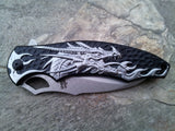 Dark Side A/O Silver Dragon Folding Rescue Pocket Hunting Knife - A007SL