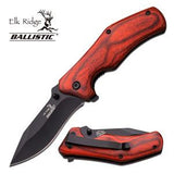 Elk Ridge Spring Assisted Folding Pocket Knife Blade Pakkawood 4.1" CLSD - A013PW