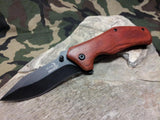 Elk Ridge Spring Assisted Folding Pocket Knife Blade Pakkawood 4.1" CLSD - A013PW