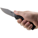 SOG Ace 8.75" Black Fixed Stonewash Blade Knife + Sheath sce1001cp