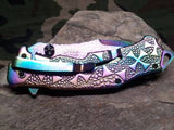 Dark Side Folding Fantasy Rainbow Pocket  Knife  Maltese Cross - A031RB