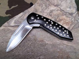 Femme Fatale Spring Assisted Black Rhinestone Folding Knife 05BK