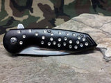 Femme Fatale Spring Assisted Black Rhinestone Folding Knife 05BK