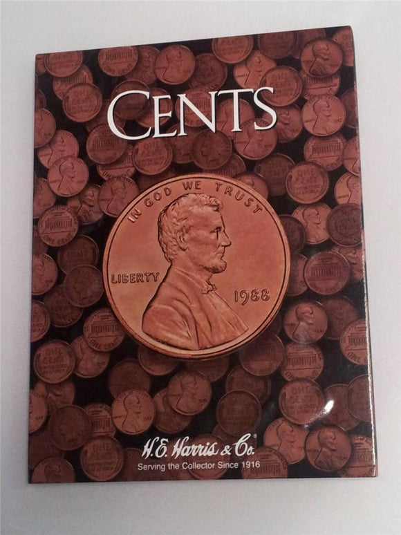 H.E. Harris Cent Folder Coin Storage Album Penny 1 Cent Lincoln Wheat Memorial