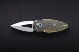 Rike Cicada Button Lock Folding Knife Gray Folder CICADADG