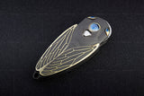 Rike Cicada Button Lock Folding Knife Gray Folder CICADADG