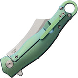 Artisan Corsair Green Carbon Fiber Folding Pocket Knife 1828GGNS