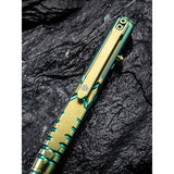 We Knife Co Tactical Green Glass Breaker Titanium Body Bolt Action Pen TP02B