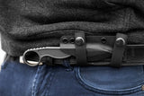 Flagrant Beard Blackout One Piece 1095HC Steel Fixed Blade Neck Knife FHAV02