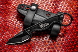 Flagrant Beard Blackout One Piece 1095HC Steel Fixed Blade Neck Knife FHAV02